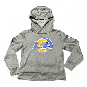 Los Angeles LA Rams NIKE Hoodie Gray SMALL NFL Football Dri-Fit Sweatshirt